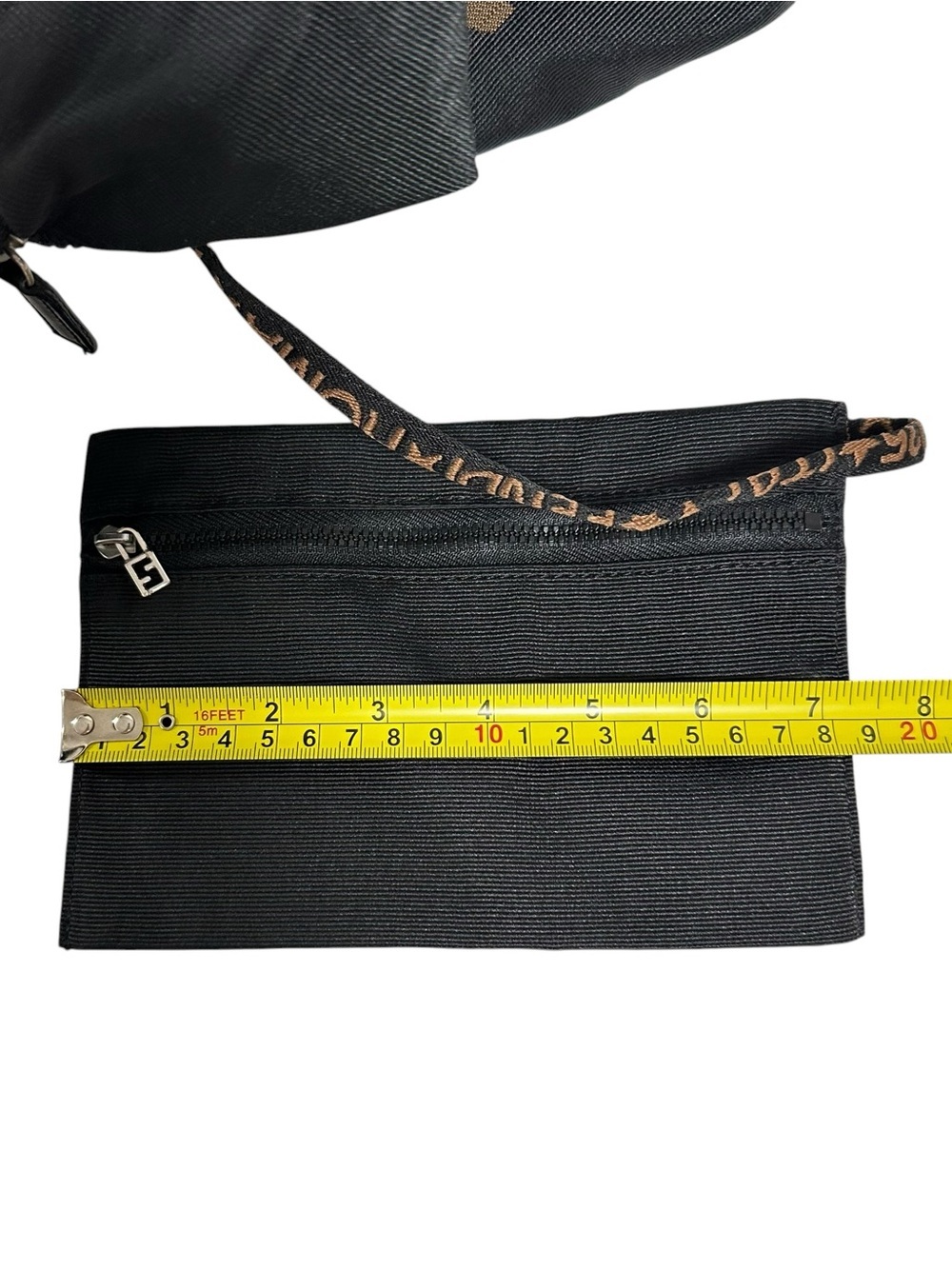 FENDI Roma Black & Tan Nylon Medium Hobo Shoulder Bag with Pochette - Picture 11 of 16